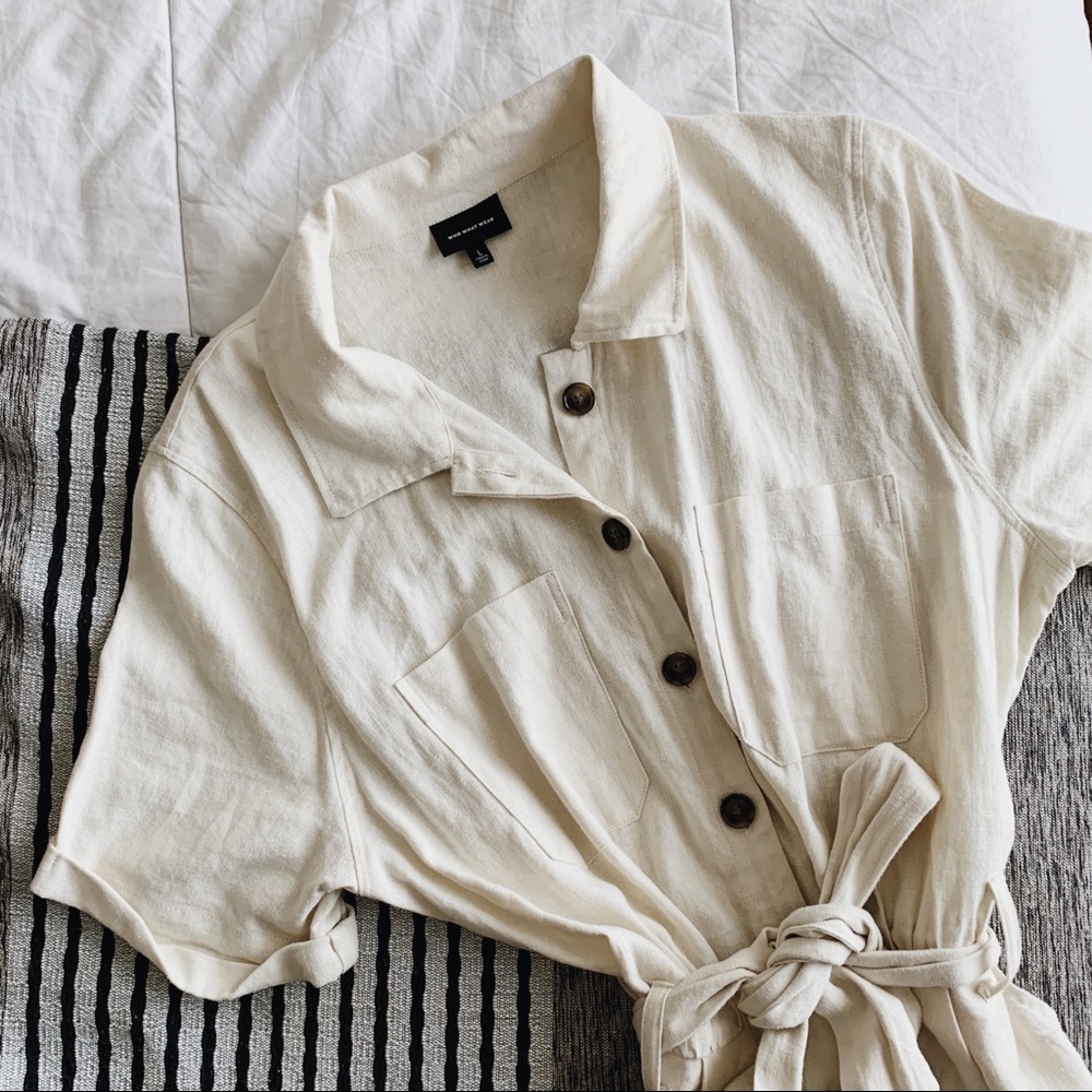 Who What Wear Linen Jumpsuit